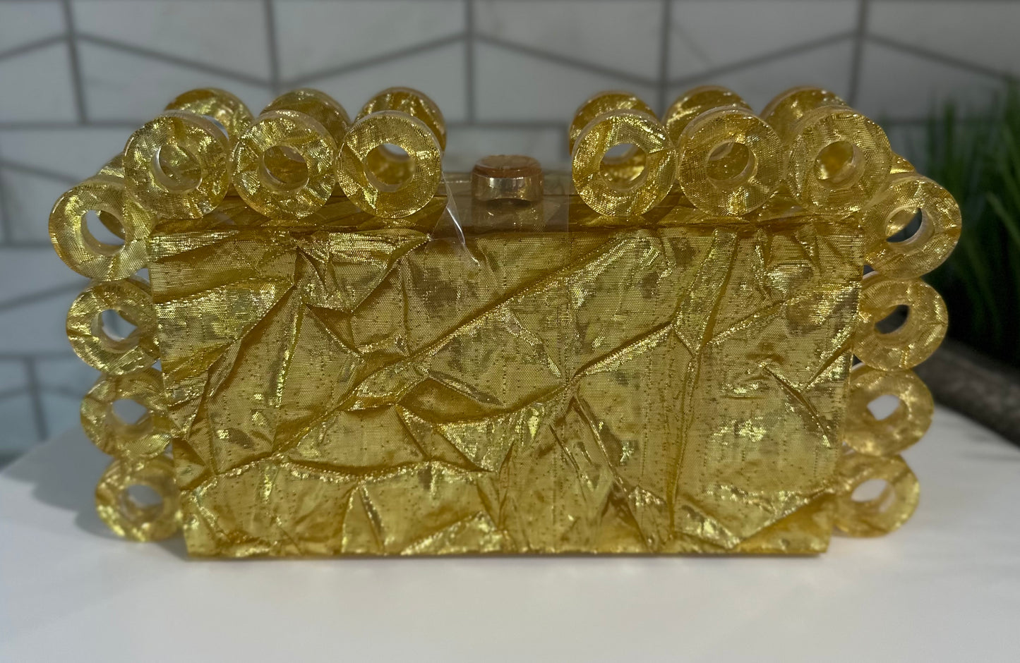 Marble Acrylic Evening Clutch Purse