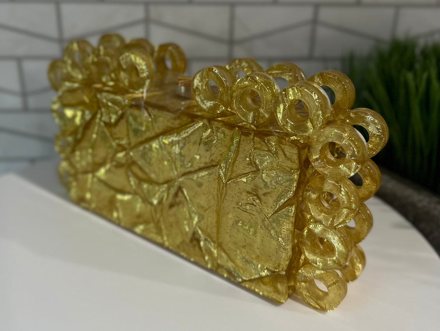 Marble Acrylic Evening Clutch Purse