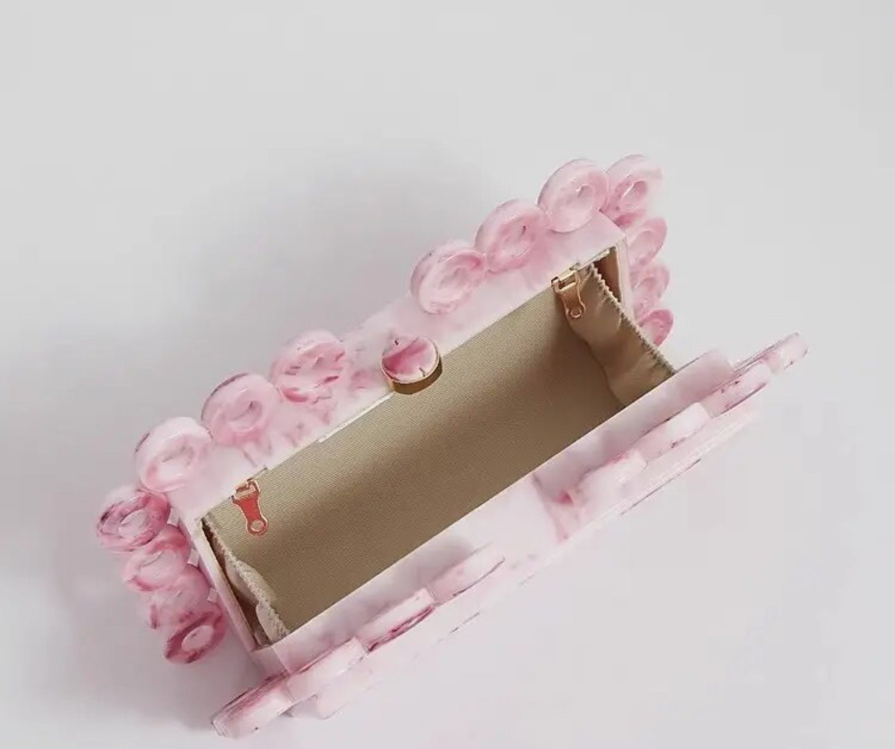 Marble Acrylic Small Ring Evening Clutch Purse