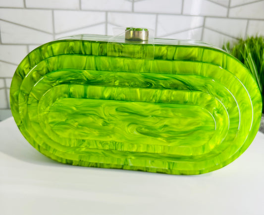 Lemon Green Luxury Acrylic Evening Purse