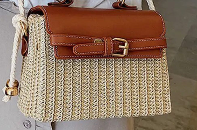 Bohemian Vintage Straw Beach Handbag
