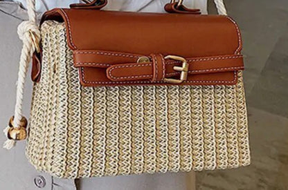 Bohemian Vintage Straw Beach Handbag