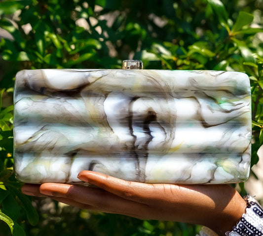 Embossed Acrylic Clutch Purse